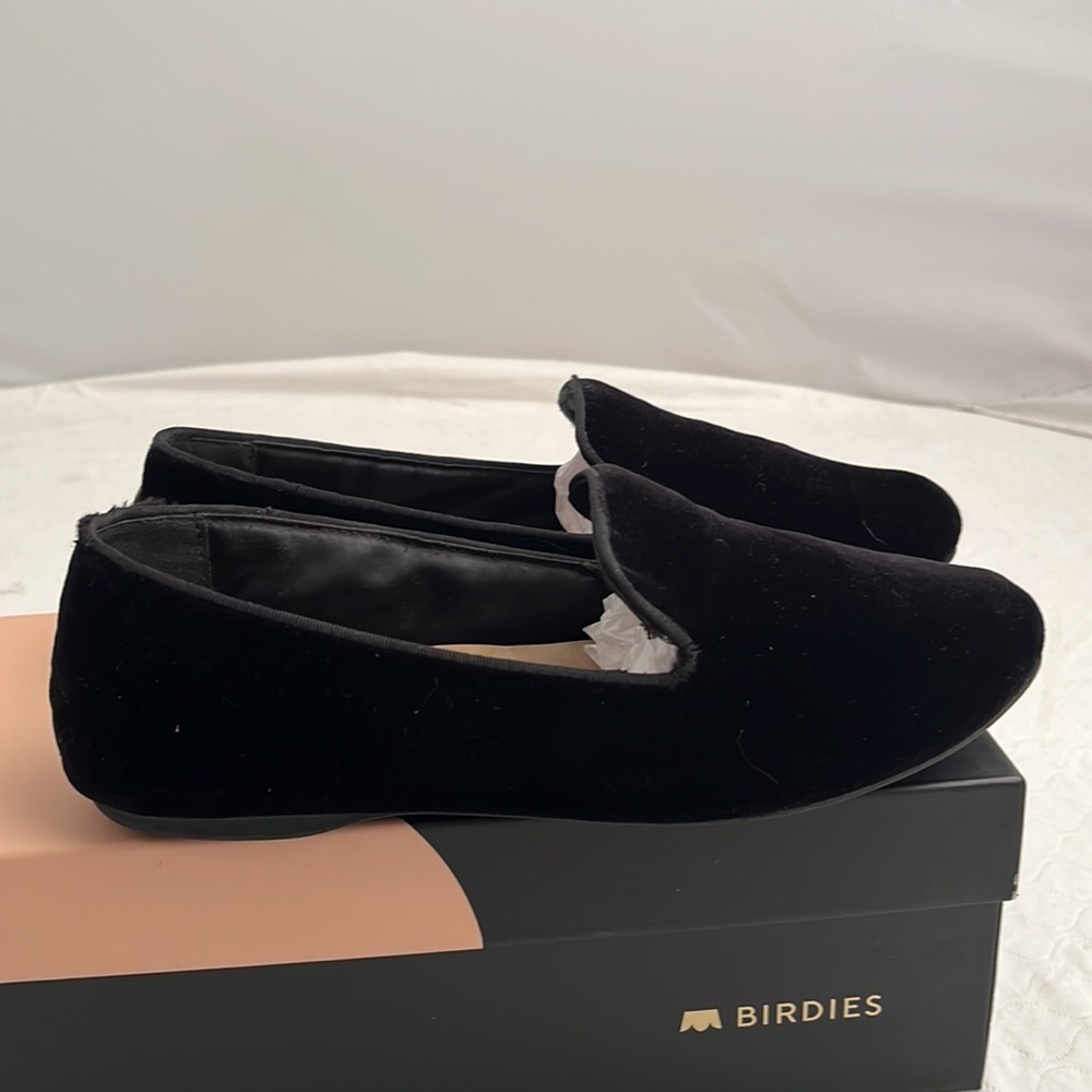 Birdies The Starling black velvet flats shoes - Picture 2 of 11